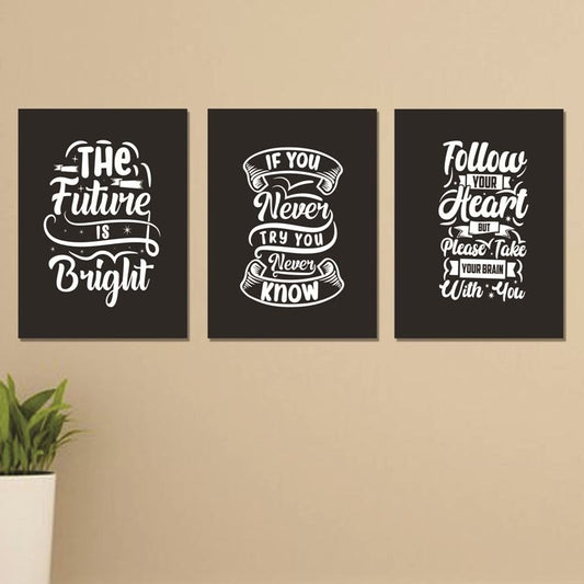 Set of 3 Wall Art Wooden Phototile Frames for Wall Decor