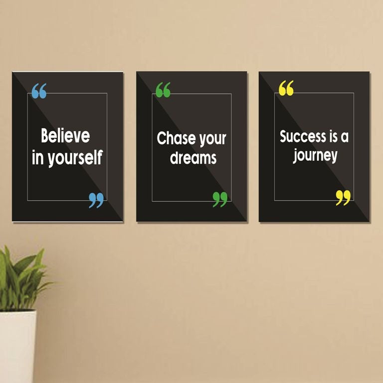 Set of 3 Wall Art Wooden Phototile Frames for Wall Decor