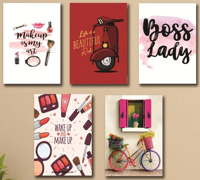 Set of 5 Wall Art Wooden Phototile Frames for Wall Decor