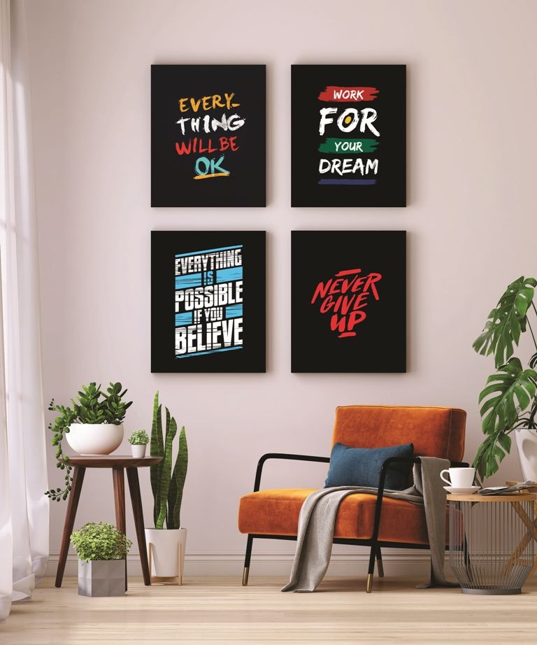 Set of 4 Wall Art Wooden Phototile Frames for Wall Decor
