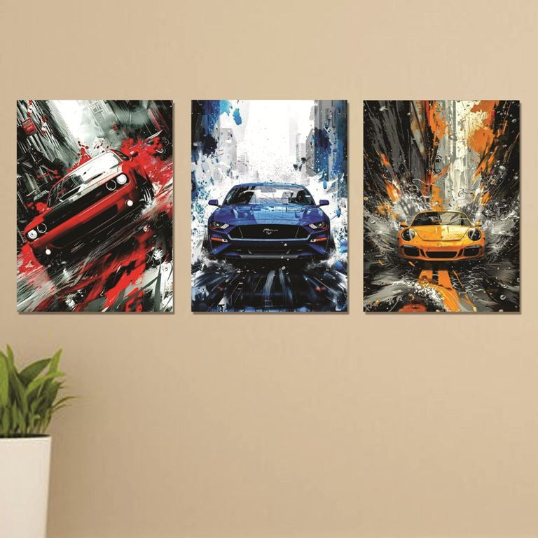 Set of 3 Wall Art Wooden Phototile Frames for Wall Decor