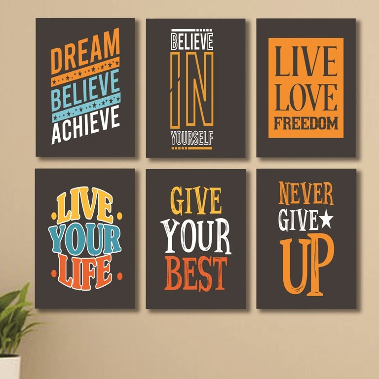 Set of 6 Wall Art Wooden Phototile Frames for Wall Decor