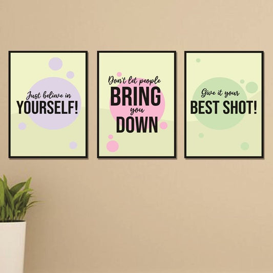 Set of 3 Wall Art Wooden Phototile Frames for Wall Decor