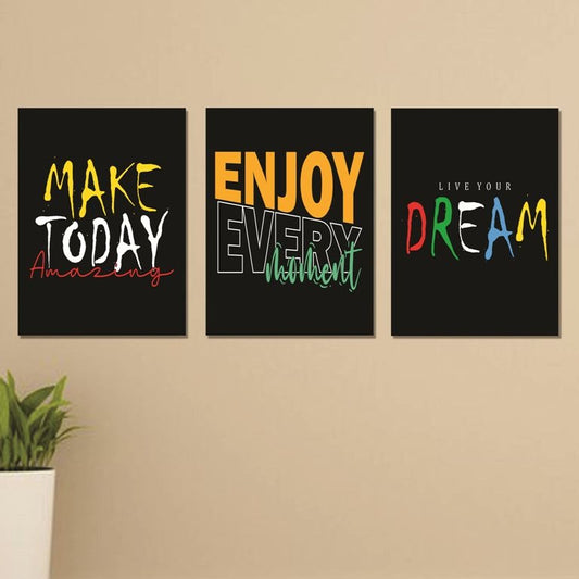 Set of 3 Wall Art Wooden Phototile Frames for Wall Decor