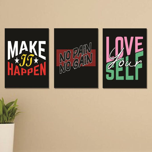 Set of 3 Wall Art Wooden Phototile Frames for Wall Decor