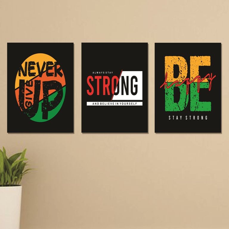 Set of 3 Wall Art Wooden Phototile Frames for Wall Decor