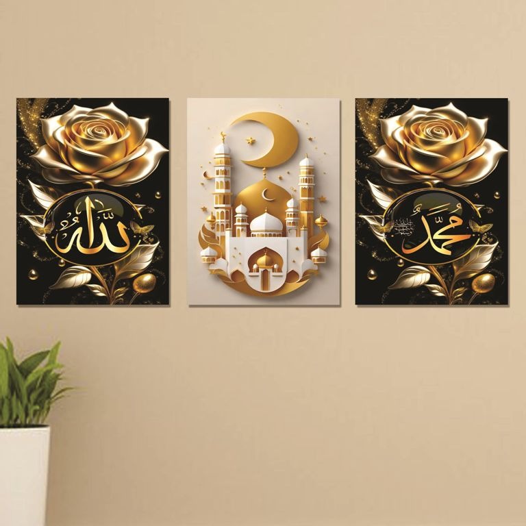 Set of 3 Wall Art Wooden Phototile Frames for Wall Decor
