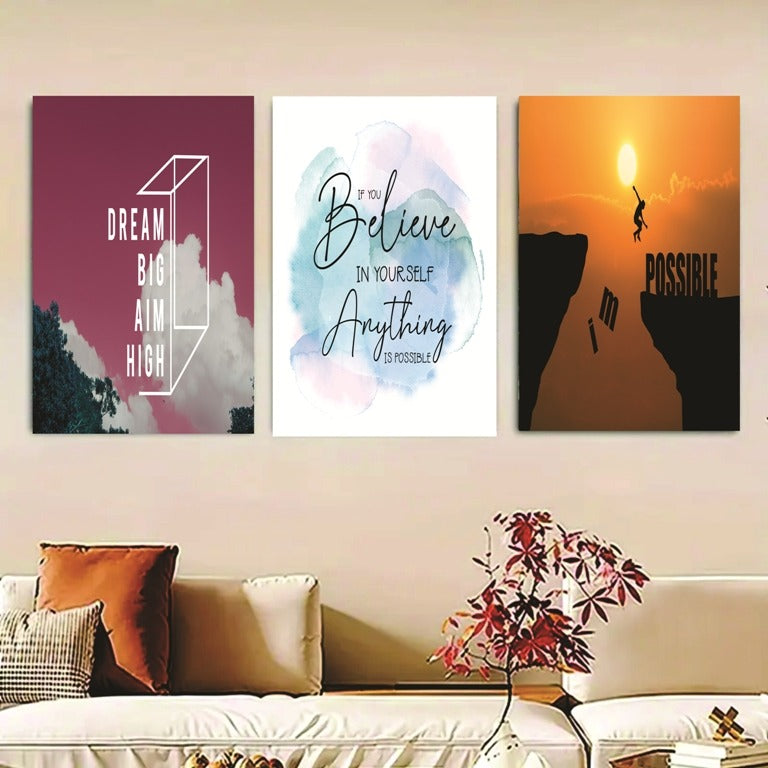 Set of 3 Wall Art Wooden Phototile Frames for Wall Decor