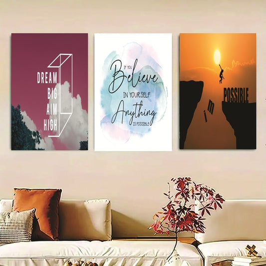 Set of 3 Wall Art Wooden Phototile Frames for Wall Decor