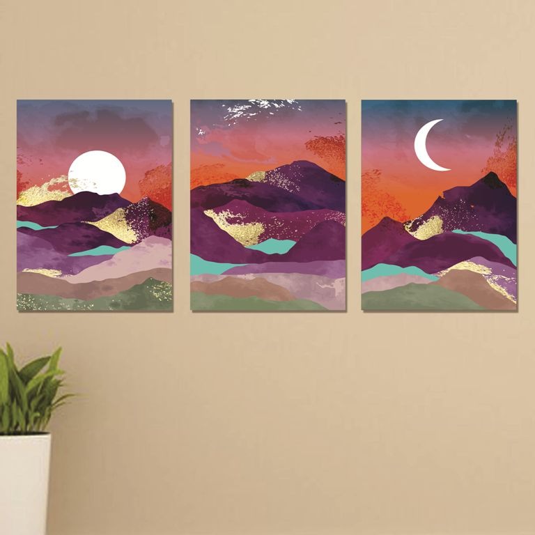 Set of 3 Wall Art Wooden Phototile Frames for Wall Decor