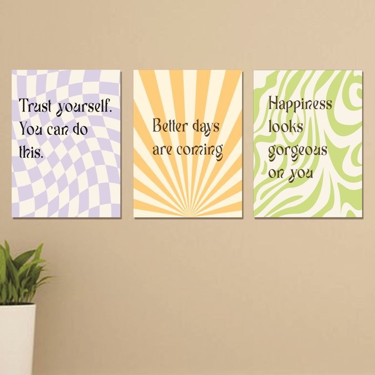 Set of 3 Wall Art Wooden Phototile Frames for Wall Decor