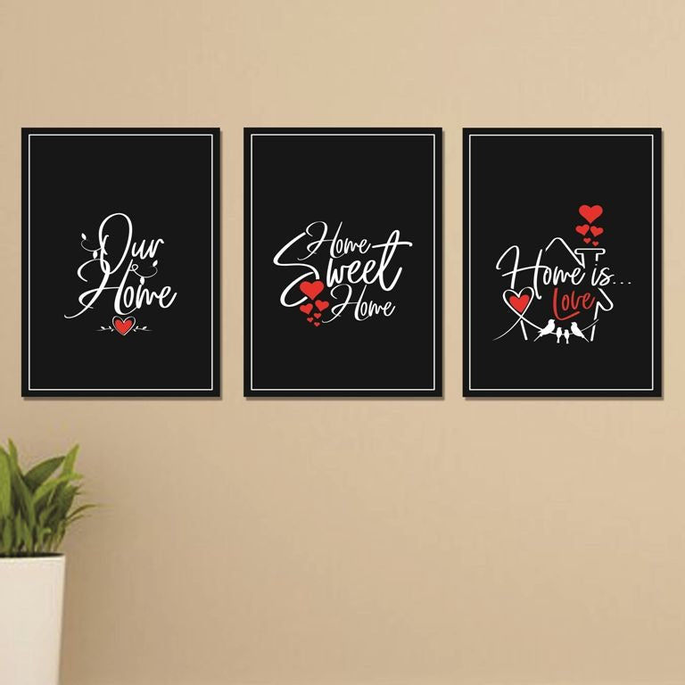 Set of 3 Wall Art Wooden Phototile Frames for Wall Decor