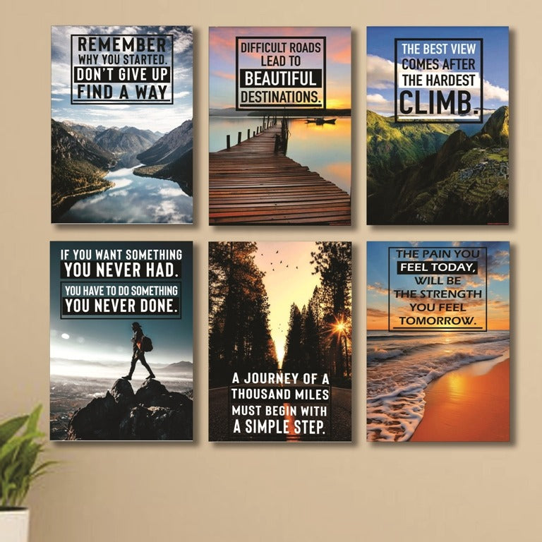 Set of 6 Wall Art Wooden Phototile Frames for Wall Decor