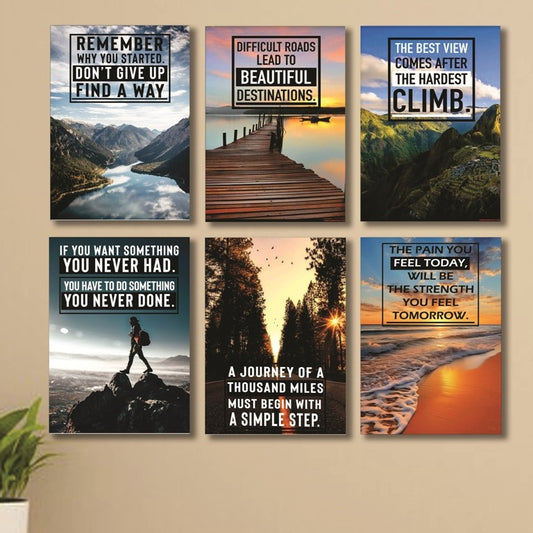Set of 6 Wall Art Wooden Phototile Frames for Wall Decor