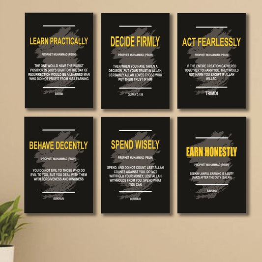 Set of 6 Wall Art Wooden Phototile Frames for Wall Decor
