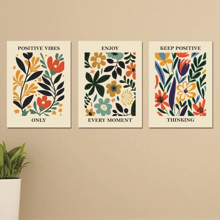 Set of 3 Wall Art Wooden Phototile Frames for Wall Decor