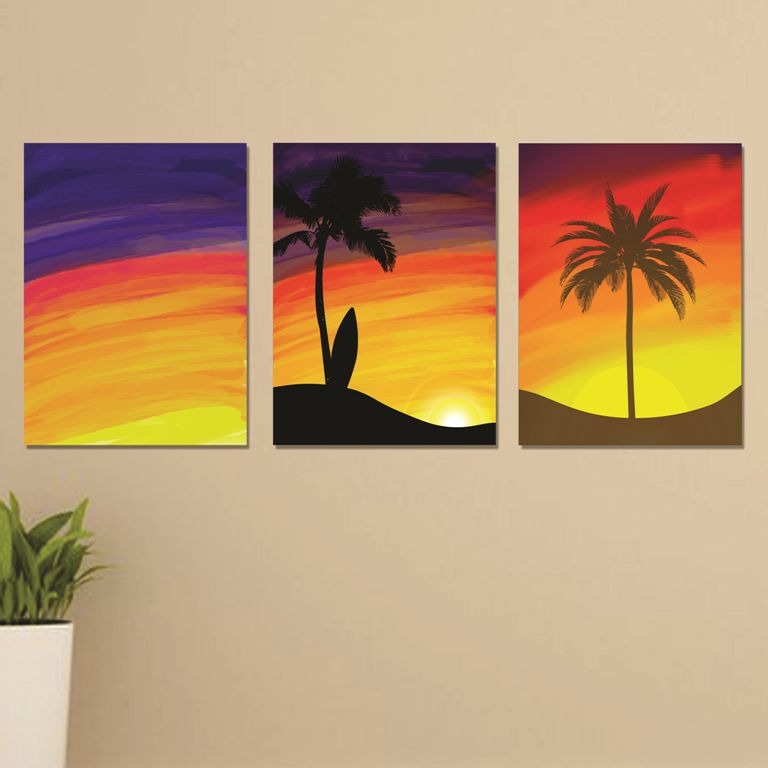 Set of 3 Wall Art Wooden Phototile Frames for Wall Decor