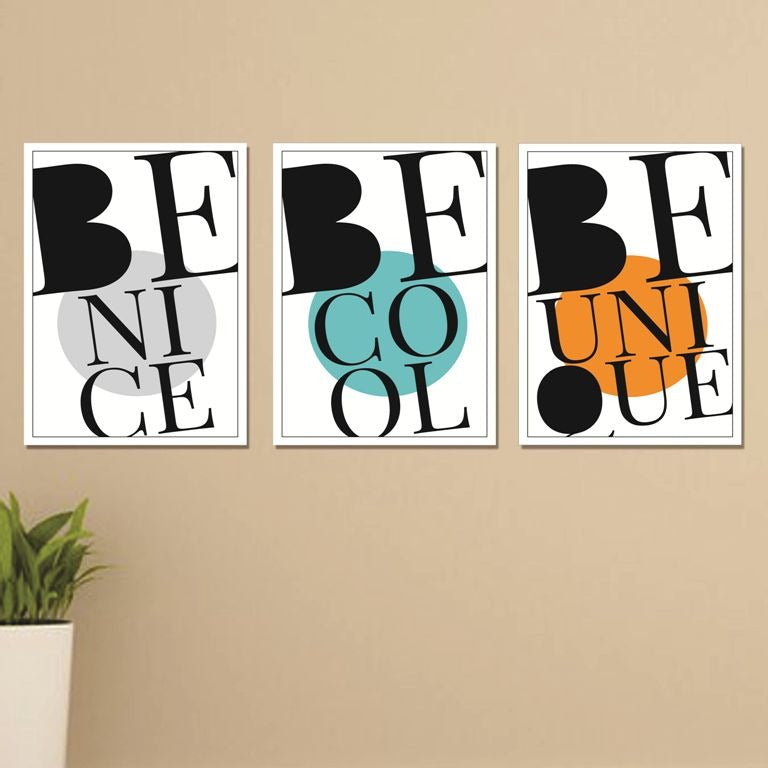 Set of 3 Wall Art Wooden Phototile Frames for Wall Decor