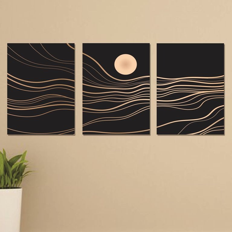 Set of 3 Wall Art Wooden Phototile Frames for Wall Decor