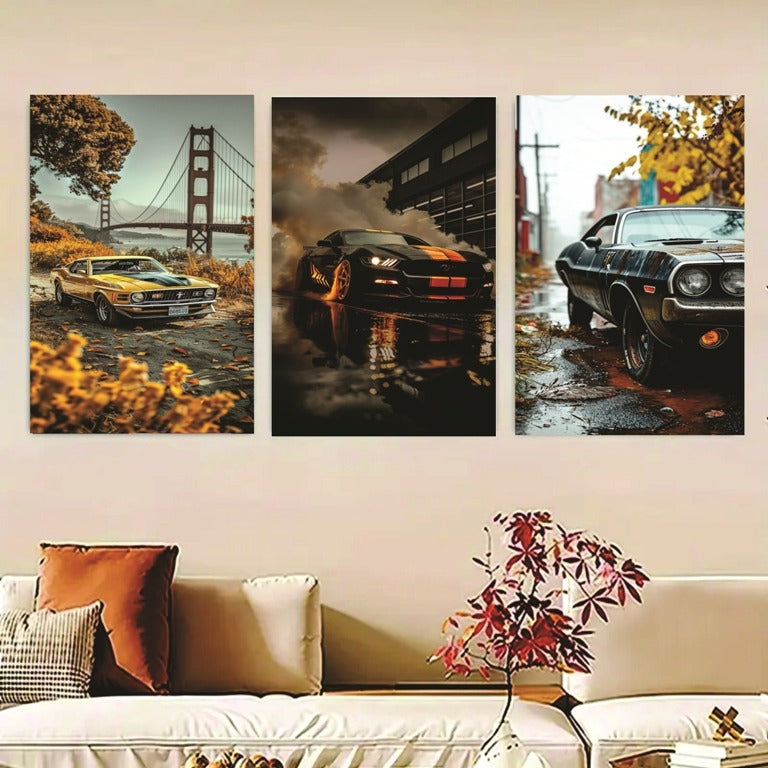 Set of 3 Wall Art Wooden Phototile Frames for Wall Decor