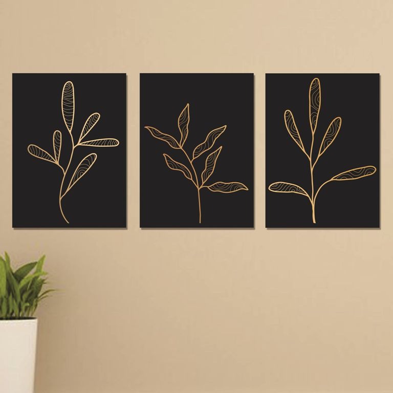 Set of 3 Wall Art Wooden Phototile Frames for Wall Decor