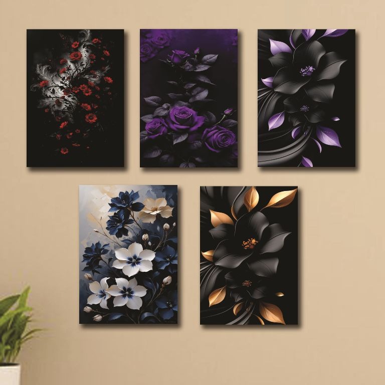 Set of 5 Wall Art Wooden Phototile Frames for Wall Decor