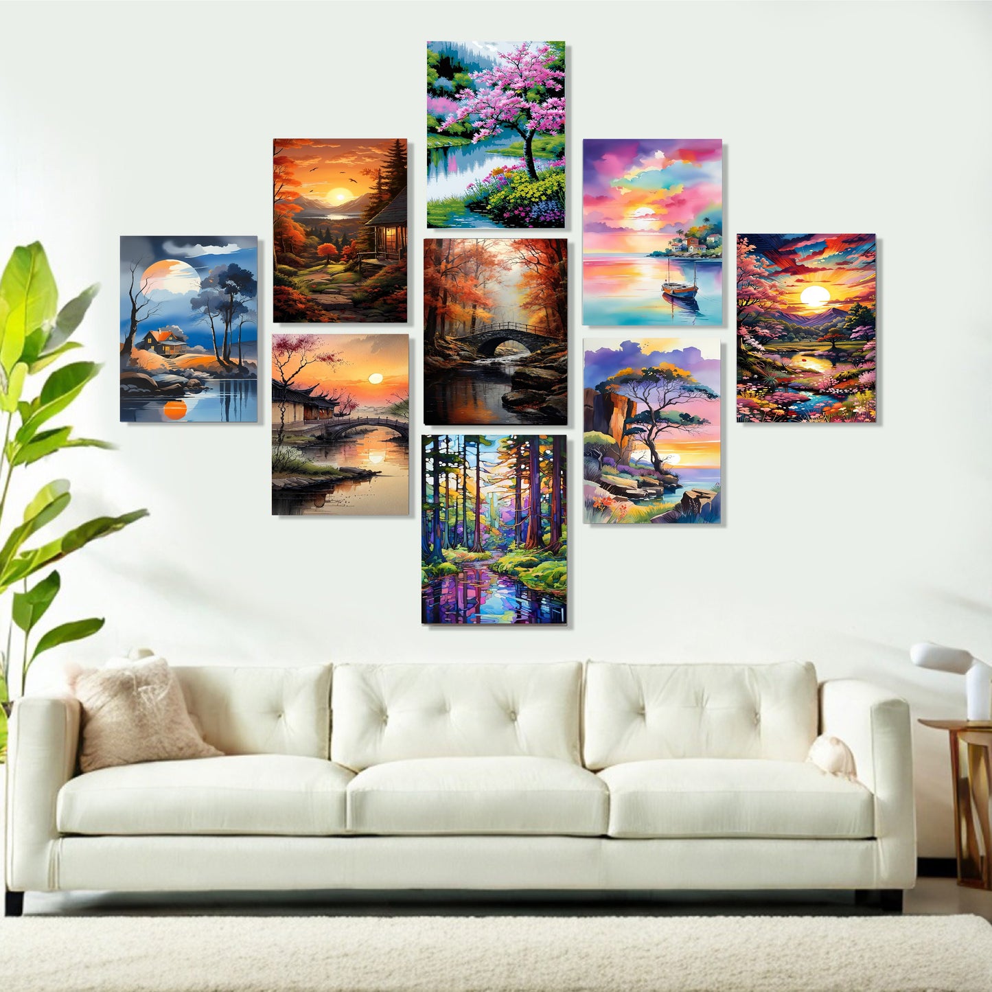 Set of 9 Combo Wall art Photo tile set Home Decoration