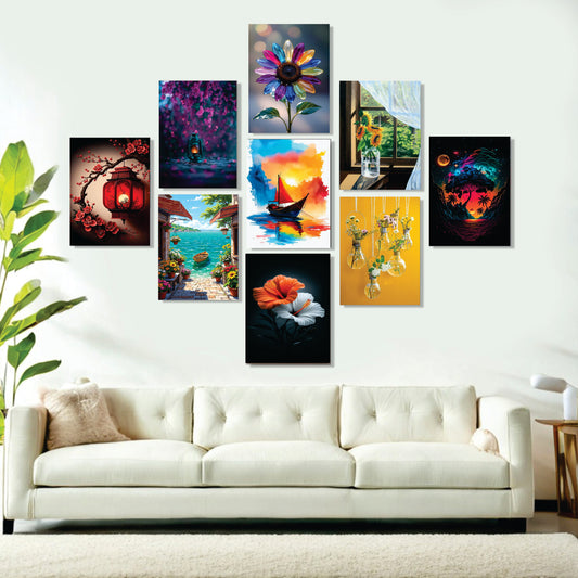Decoration home item 9 pcs Home Aesthtic Fram board wall decor phototile MA-129